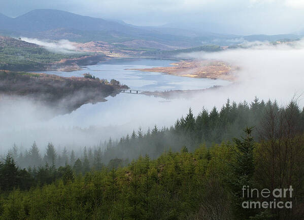Scottish Highlands Art Print featuring the photograph Loch Garry - Autumn Mist by Phil Banks
