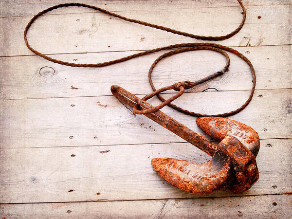 Anchor Art Print featuring the photograph Lost and Found - Anchor by Angie Rea