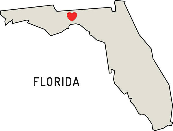 Florida Art Print featuring the digital art Love Florida State by Chokkicx