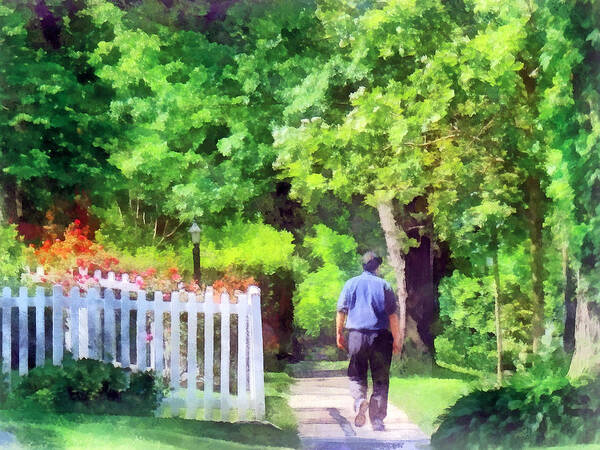 Man Art Print featuring the photograph Lovely Day for a Walk by Susan Savad