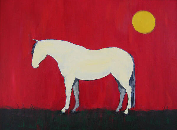 Horse Art Print featuring the painting Maggie the Horse In The Moonlight by Carol Jo Smidt