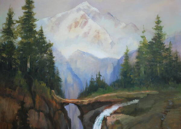 White Mountain Art Print featuring the painting Magic Mountain by Richard Hinger