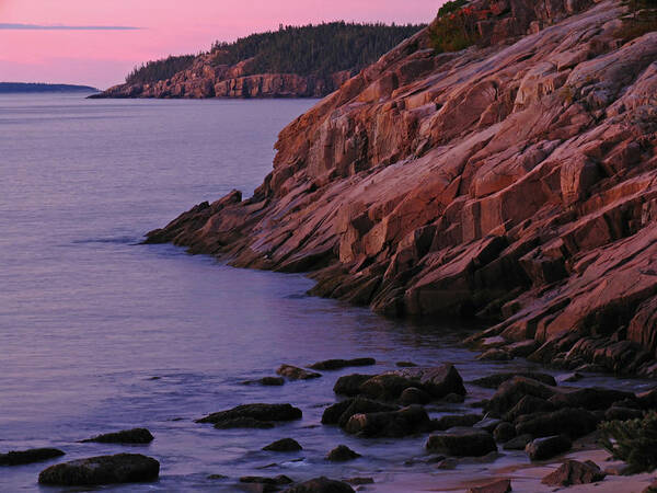 Acadia Np Art Print featuring the photograph Maine Granite Coast Sunrise by Juergen Roth