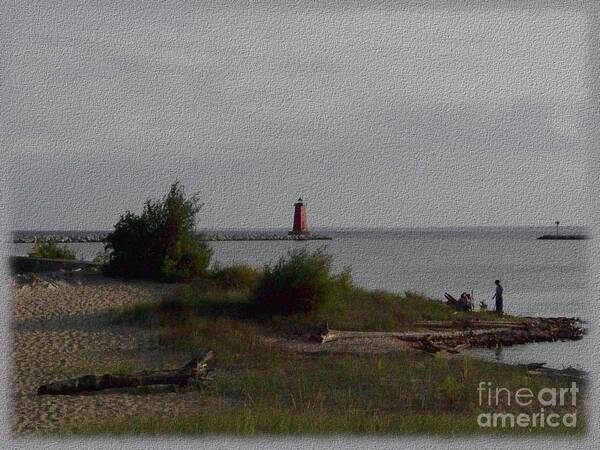 Lighthouse Art Print featuring the photograph Manistique Light by Charles Robinson