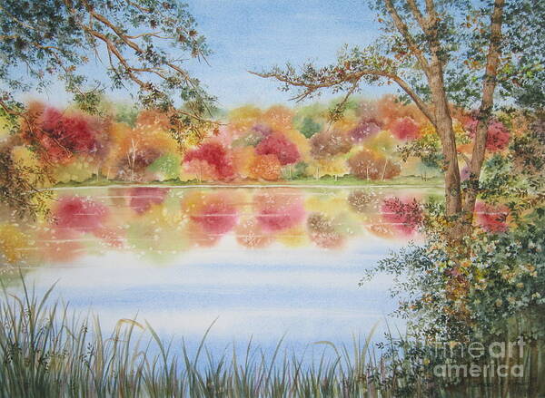 Landscape Art Print featuring the painting Marshall's Pond by Deborah Ronglien