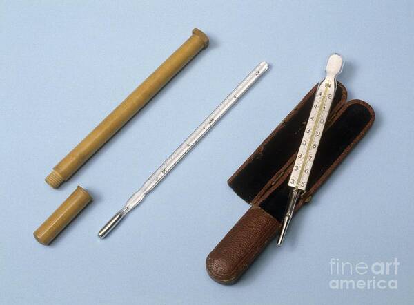 1800s Art Print featuring the photograph Medical Thermometers, 19th Century by Science Photo Library