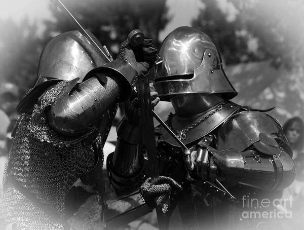Gladiator Art Print featuring the photograph Medieval Faire Combatants by Vivian Christopher