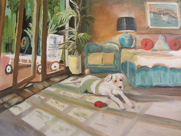 Dogs Art Print featuring the painting Midmorning Nap by Dody Rogers