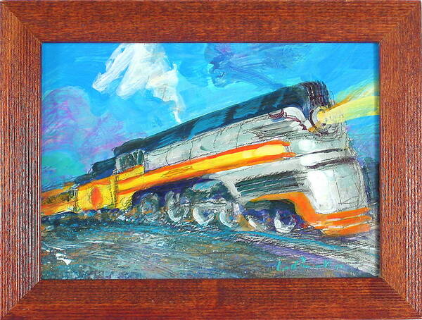 Milwaukee Road Art Print featuring the painting Milwaukee Road Streamliner by Les Leffingwell