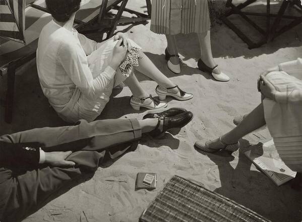 Accessories Art Print featuring the photograph Models Wearing Beach Sandals by Edward Steichen