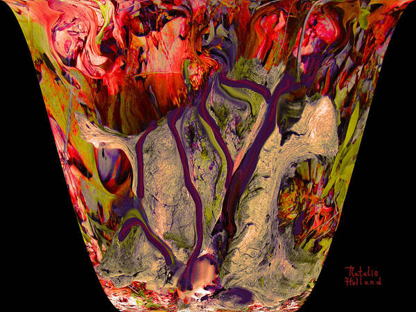 Venetian Art Print featuring the mixed media Mom's Venetian Glass Vase 4 by Natalie Holland