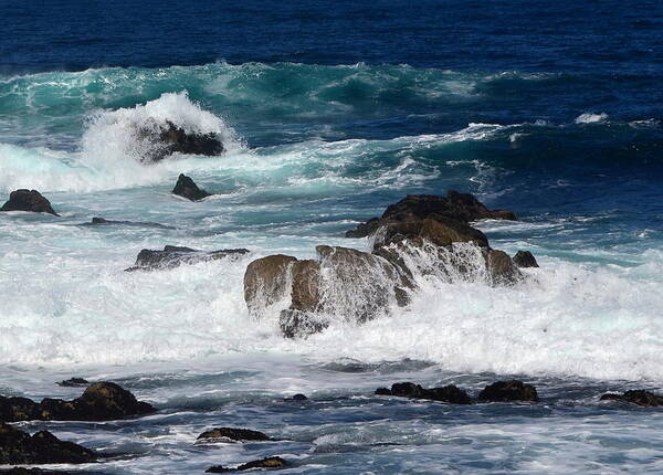 Waves Art Print featuring the photograph Monterey-6 by Dean Ferreira