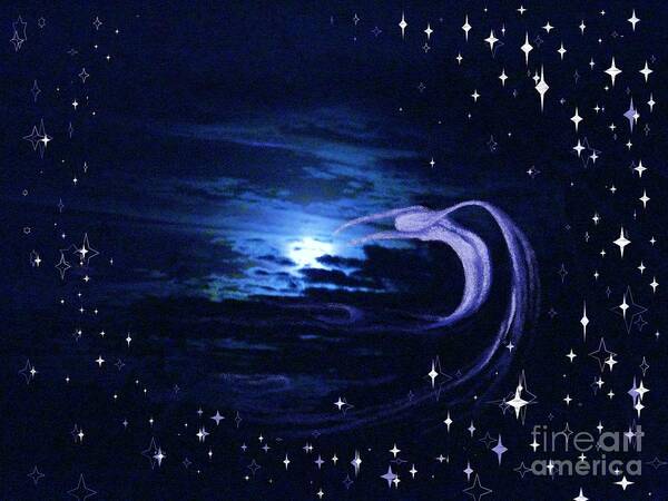 Sky Photos Art Print featuring the photograph Moonlight Swim by Jacquelyn Roberts