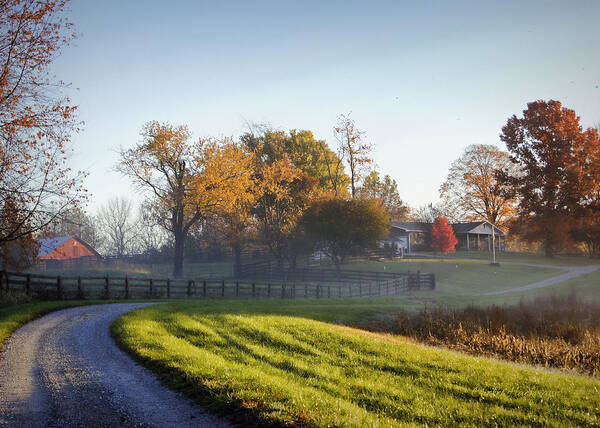 Autumn Art Print featuring the photograph Morning at Glenn Valley Farm by Cricket Hackmann