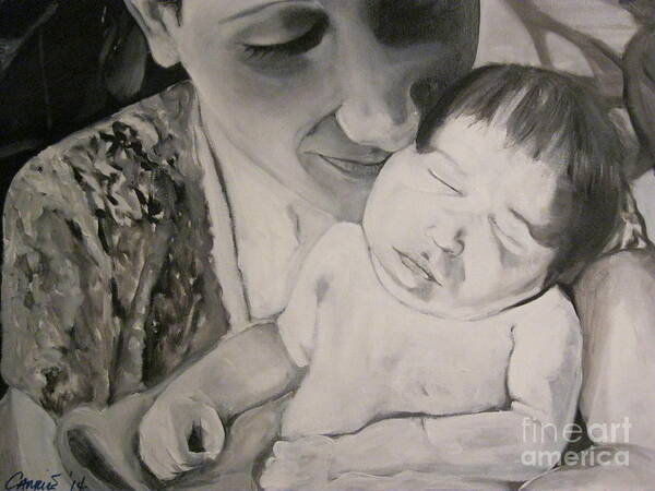 Woman Art Print featuring the painting Mother and Child by Carrie Maurer