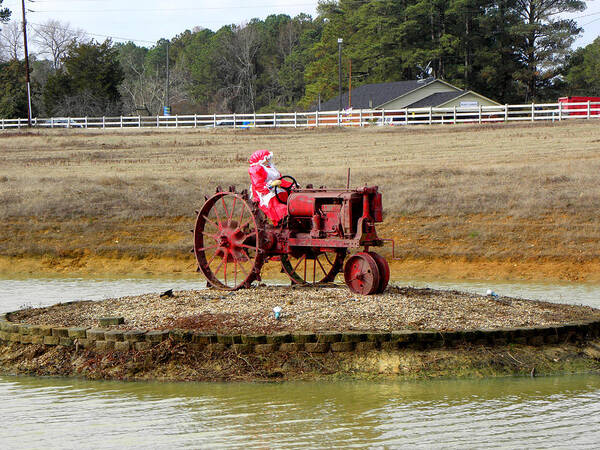 Mrs Claus Art Print featuring the photograph Mrs Red Neck Santa by Kim Galluzzo