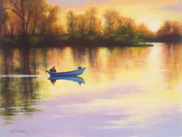 Boats Art Print featuring the painting My Day With Dad by Marjie Eakin-Petty