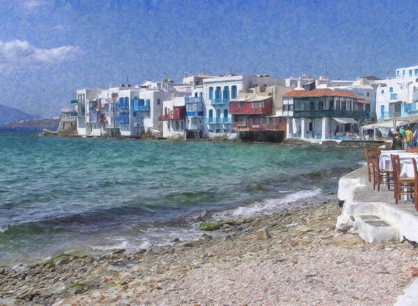 Landscape Art Print featuring the painting Mykonos Grk3763 by Dean Wittle