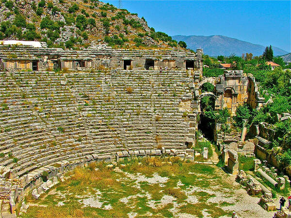 Myra's Roman Theater From Fourth Century Art Print featuring the photograph Myra's Roman Theatre in Fourth Century-Turkey by Ruth Hager