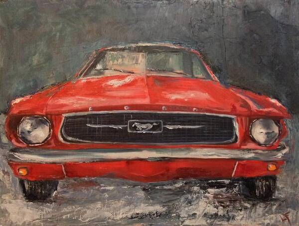 Ford Mustang Art Print featuring the painting Need for Speed by Lindsay Frost