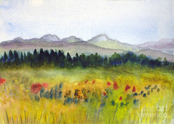 Beautiful Art Print featuring the painting NEK Mountains and Meadows by Donna Walsh
