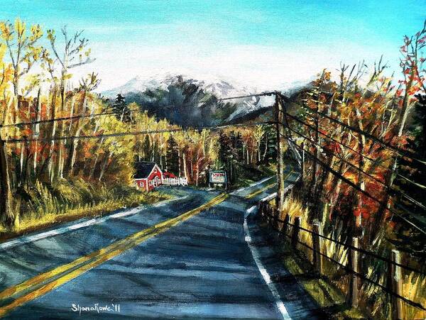 Road Art Print featuring the painting New England Drive by Shana Rowe Jackson