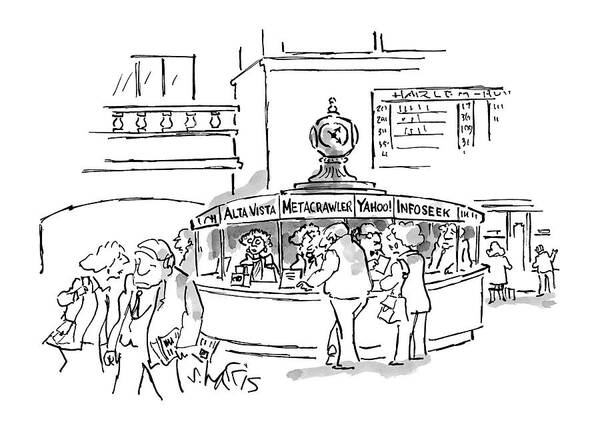 Internet Art Print featuring the drawing New Yorker May 17th, 1999 by Sidney Harris