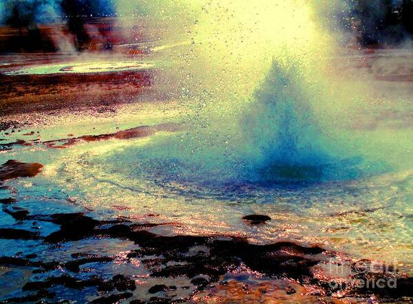 Yellowstone National Park Art Print featuring the photograph Night Falls on the Yellowstone by Ann Johndro-Collins