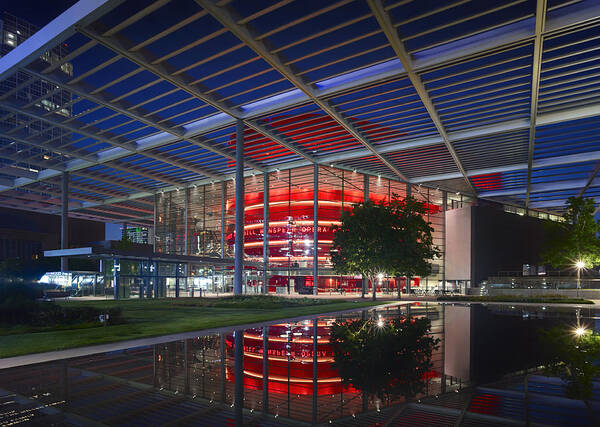 Winspear Opera House Art Print featuring the photograph Night Lights of the Winspear Opera House - Dallas by Mountain Dreams