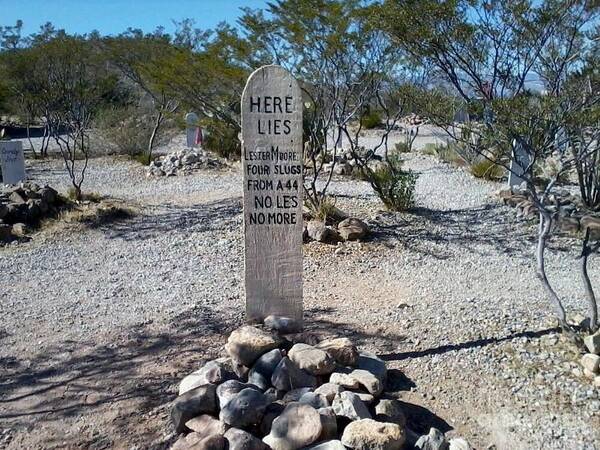 Tombstone Art Print featuring the photograph No Les No More by Valerie Shaffer