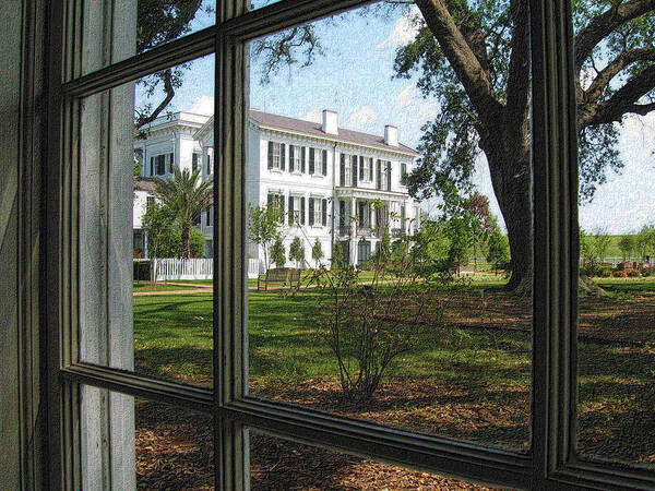 Nottoway Plantation Art Print featuring the photograph Nottoway Through the Window by Nadalyn Larsen