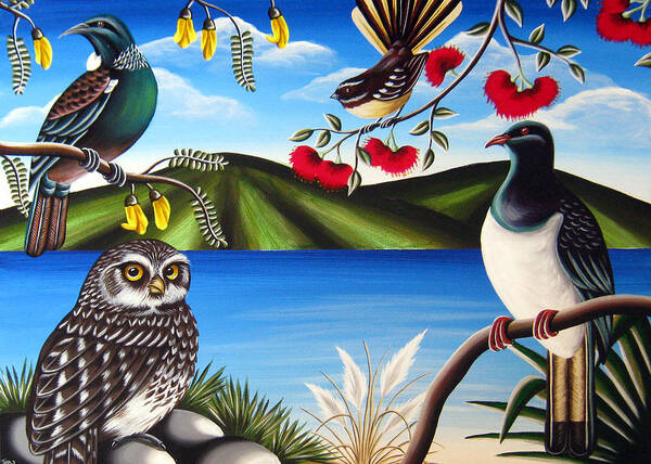 Asser Stille og rolig modvirke NZ Birds Art Print by Natasha Shackleton - Fine Art America