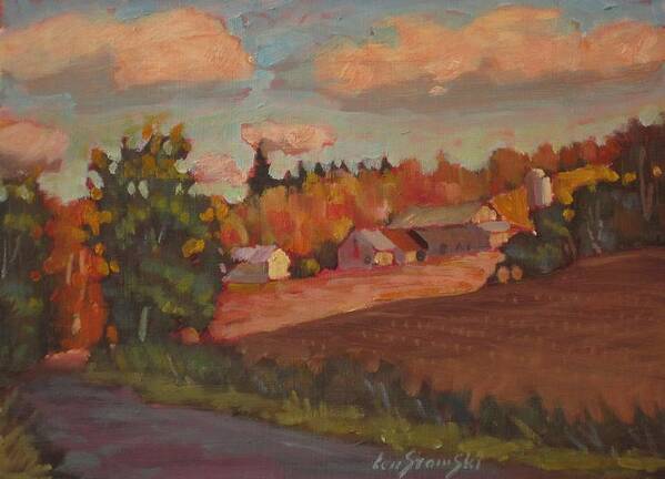 Autumn Art Print featuring the painting Off The Beat'n Path by Len Stomski