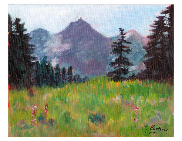 C Sitton Painting Paintings Art Print featuring the painting Off the Trail 2 by C Sitton