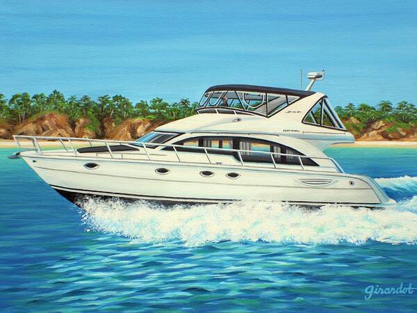Yacht Art Print featuring the painting Ohana Pacific by Jane Girardot