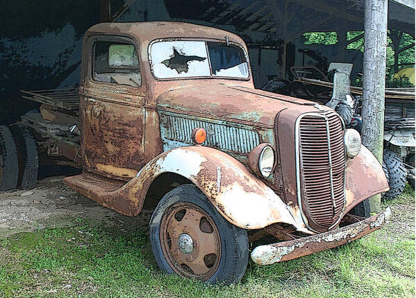 Truck Art Print featuring the photograph Old Farm Truck by Bonnie Willis