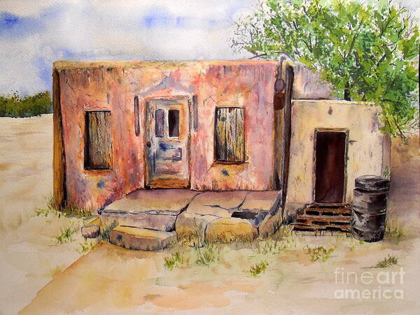 Home Art Print featuring the painting Old House in Clovis NM by Vicki Housel