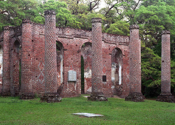 Old Sheldon Church Art Print featuring the photograph Old Sheldon Church-Front View by Harold Rau