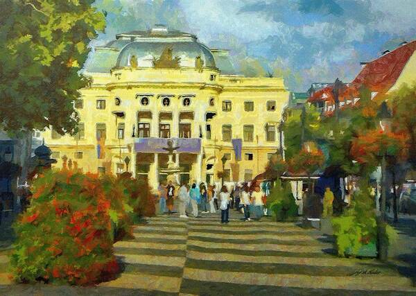 Europe Art Print featuring the painting Old Town Square by Jeffrey Kolker