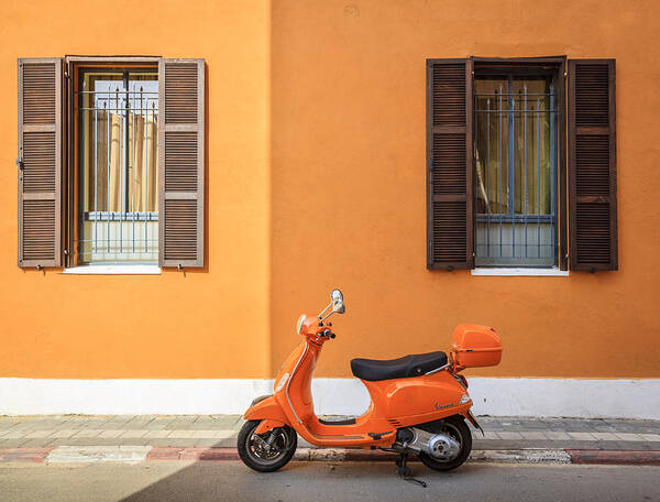 Israel Art Print featuring the photograph On Orange Street by Alexey Stiop