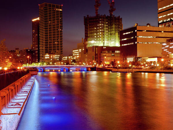 Tranquility Art Print featuring the photograph Osaka Night View by Taichan's Photo