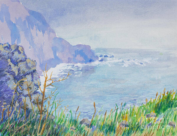 Nature Art Print featuring the painting Pacific Coast by Walt Brodis