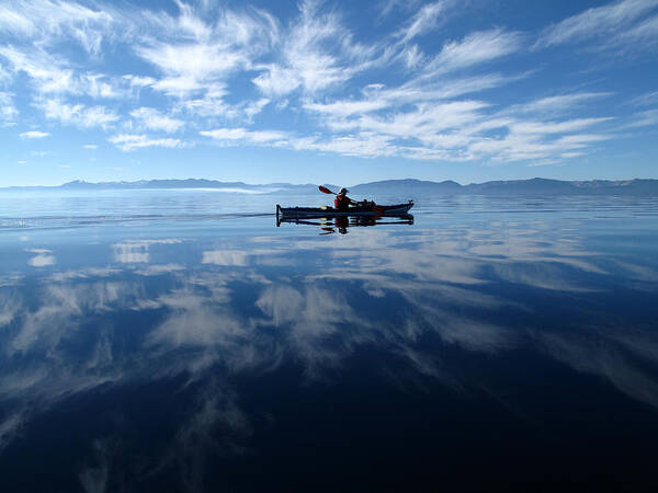 Kayaking Art Print featuring the photograph Paddling in the Clouds by Dianne Phelps