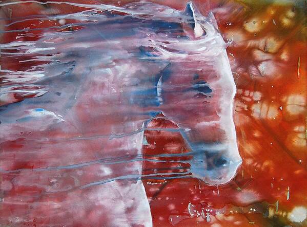 Horse Art Art Print featuring the painting Painted By The Wind by Jani Freimann