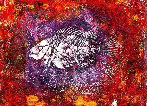 Paleo Fish Art Print featuring the painting Paleo Fish by Bellesouth Studio