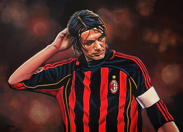 Paolo Maldini Art Print featuring the painting Paolo Maldini by Paul Meijering