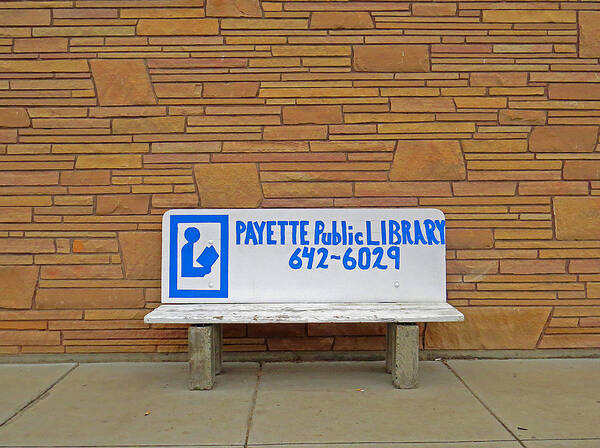 In Focus Art Print featuring the photograph Payette Library Bench by Dart Humeston