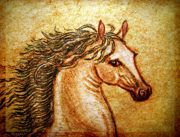 Horse Art Print featuring the mixed media Pegasus Friend by Ananda Vdovic