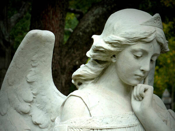 Pensive Angel Art Print featuring the photograph Pensive by Gia Marie Houck
