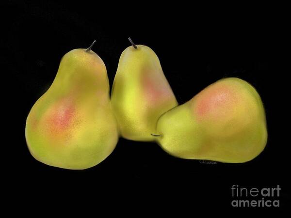 Still Life Art Print featuring the digital art Perfect Pears by Christine Fournier